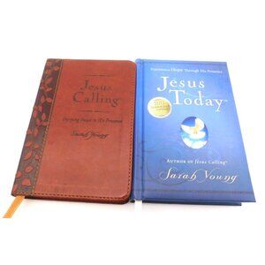 Jesus Calling and Jesus Today by Sarah Young Books Faux Leather Cover Religious